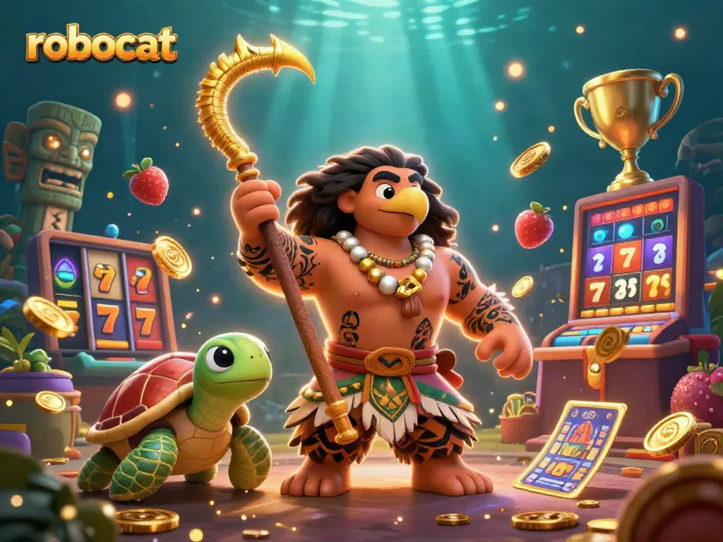 Experience the excitement of robocat with this vibrant 3D casino illustration showcasing dynamic gameplay elements.